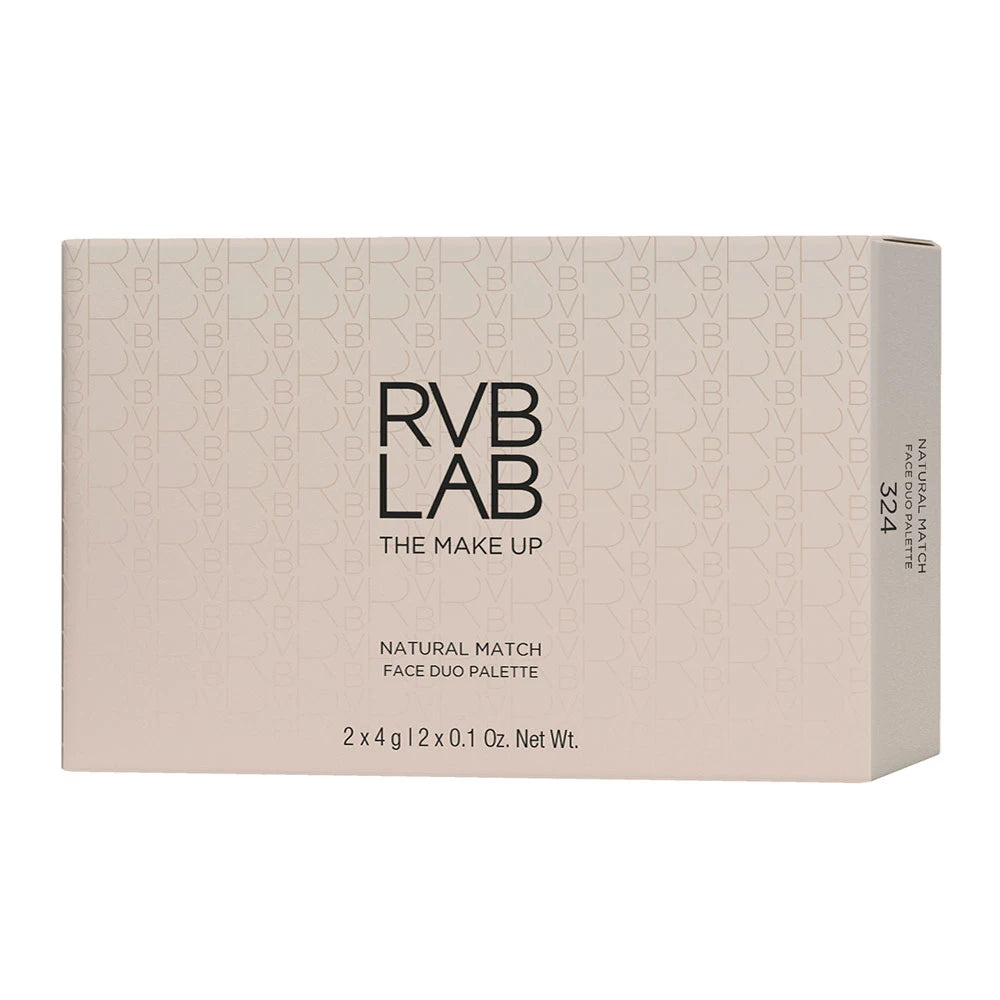 RVB LAB Natural Match Face Duo Palette Polveri Viso Cipria e Terra, 2 x 4g