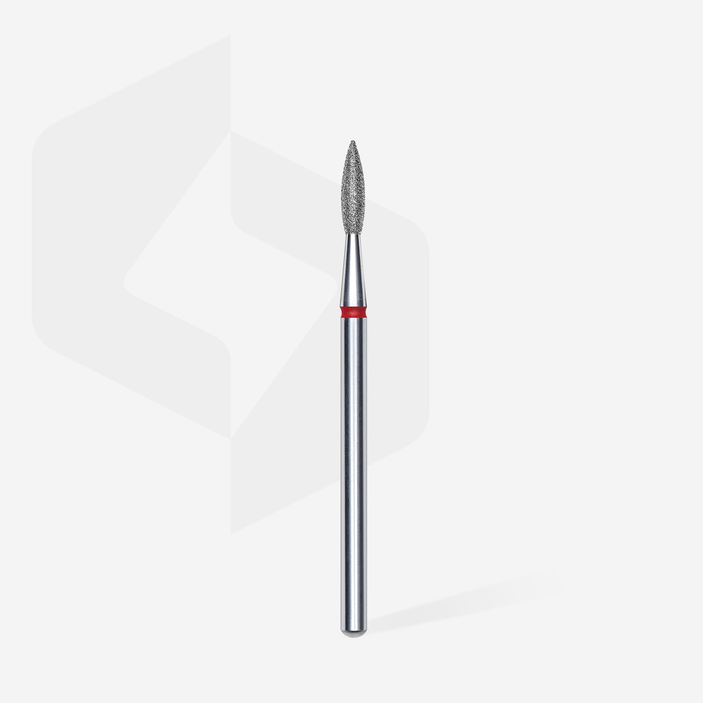 10 pezzi Fresa diamantata a fiamma sottile, red, diametro 2.1 mm, terminale di lavoro 8 mm