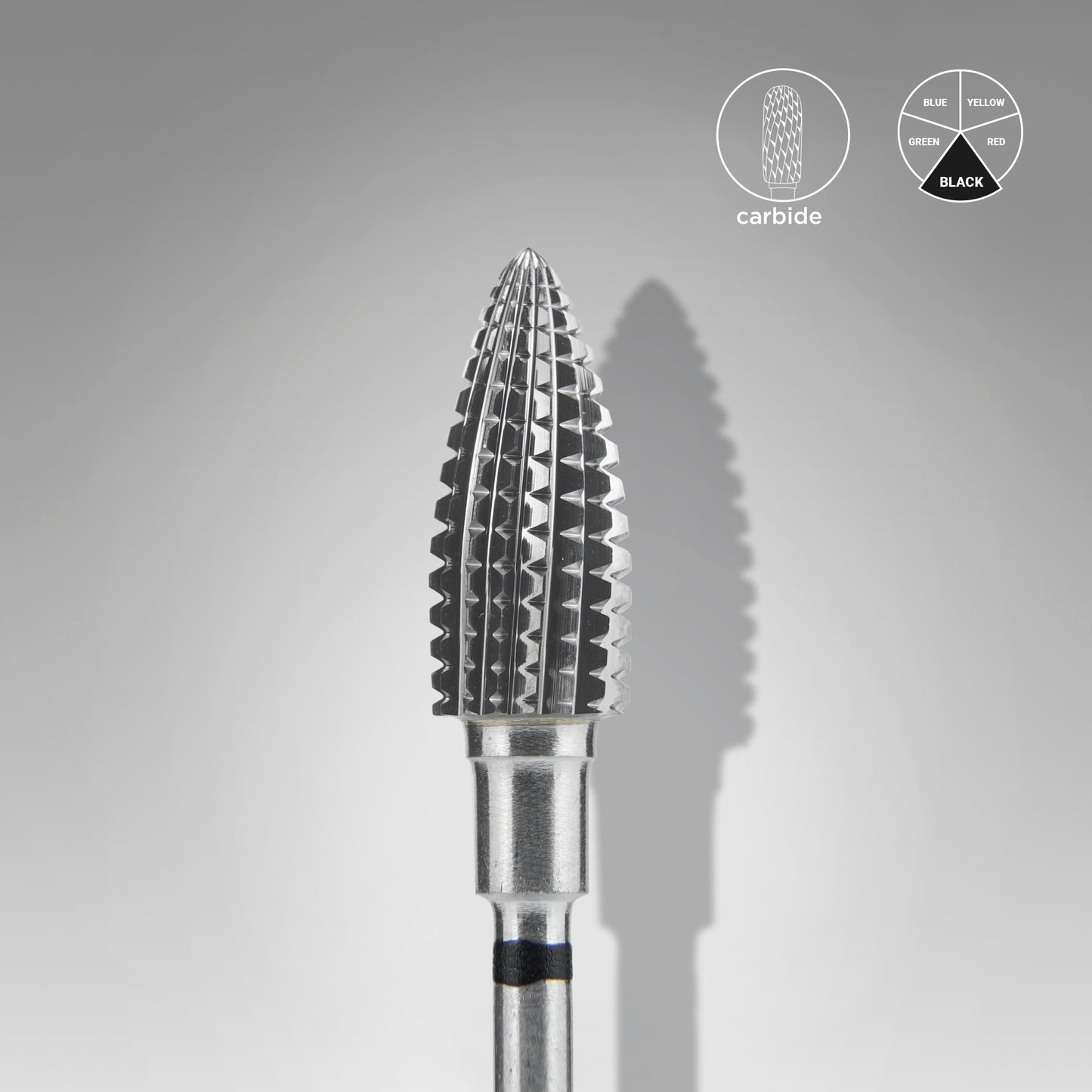 Punta per chiodo in carburo pigna nera dura EXPERT diametro testa 6 mm / parte lavorante 14 mm