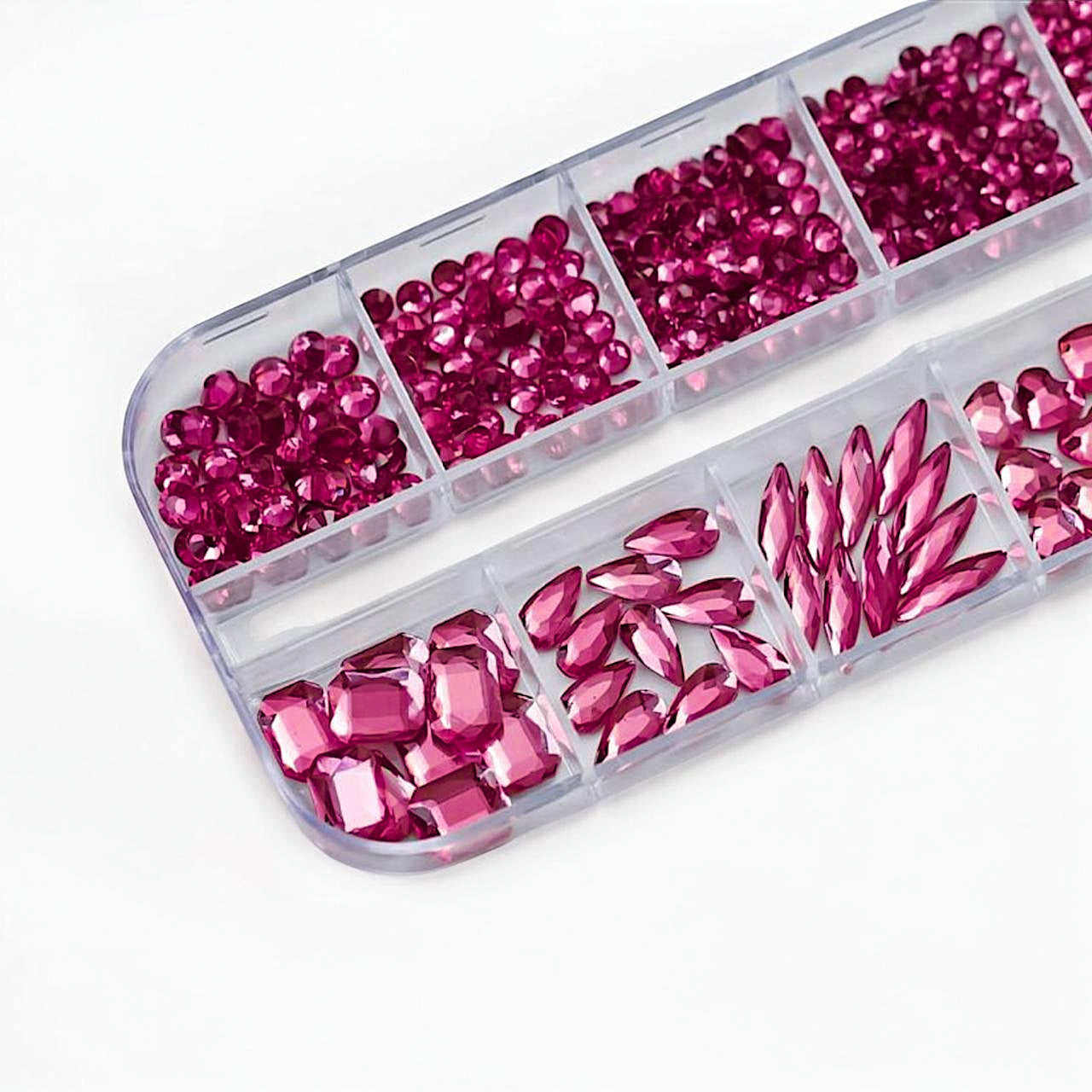 Set di Strass Color Fucsia per Unghie "Fuchsia Sparkle Shapes" 003
