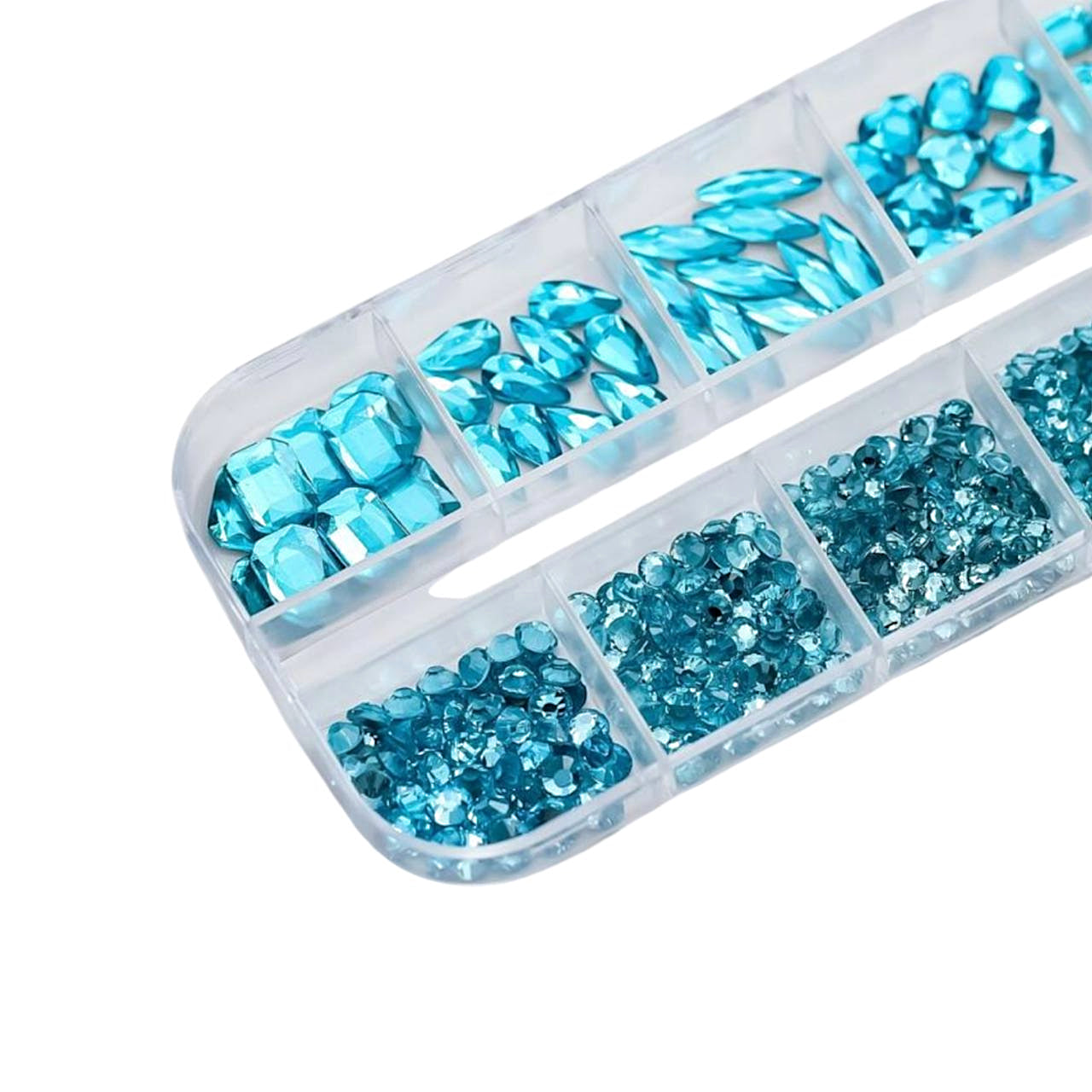 Set di Strass Turchesi per Unghie "Turquoise Sparkle Shapes" 002