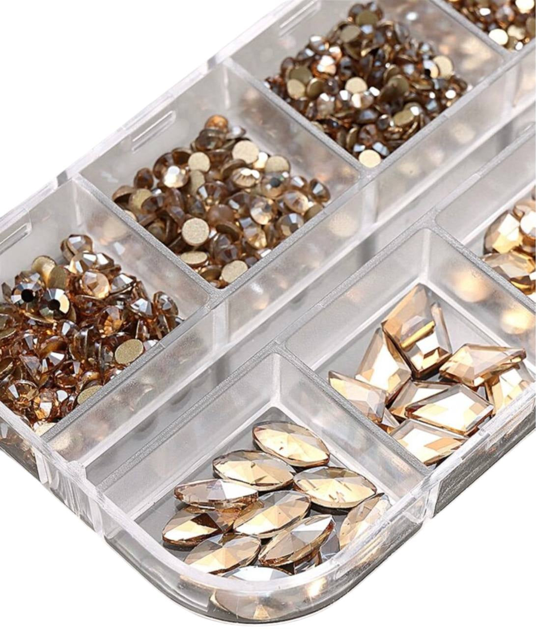 Set di Strass Dorati per Unghie "Golden Sparkle Shapes" 001