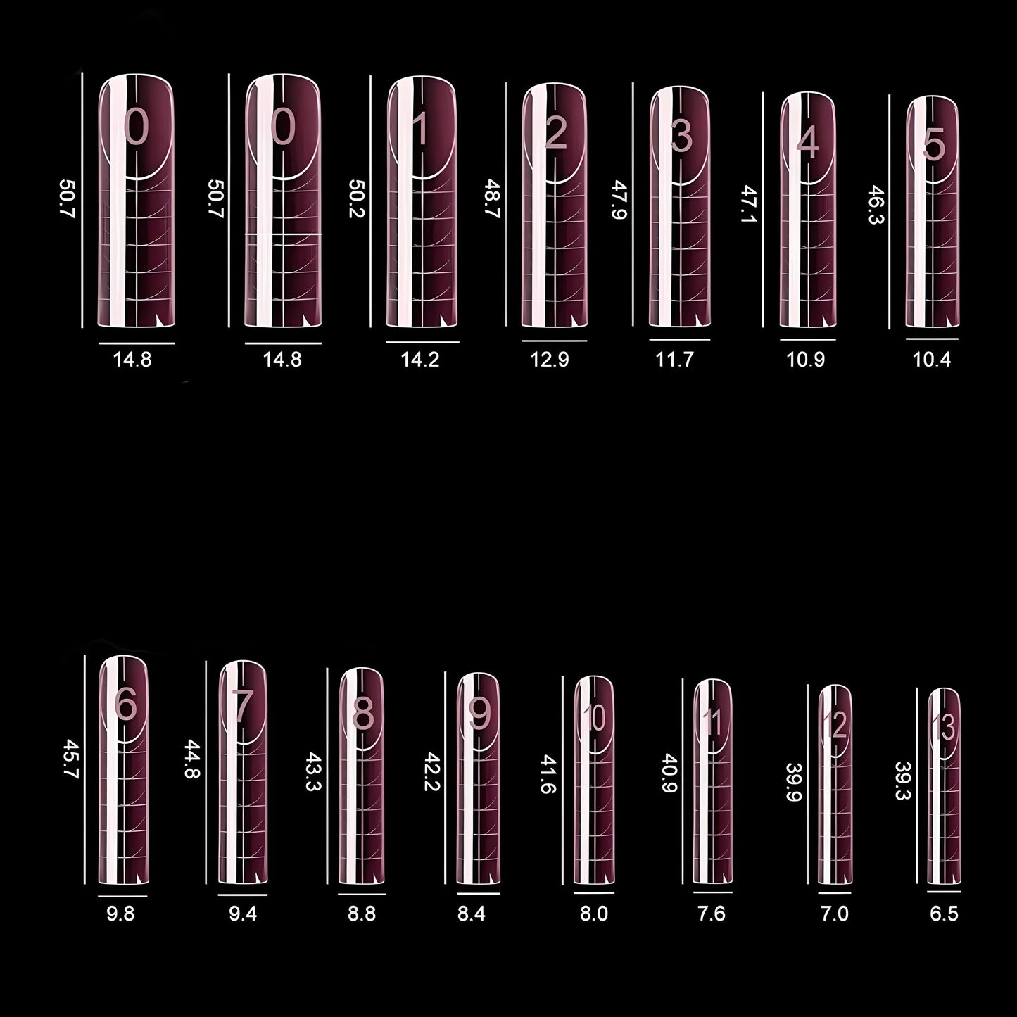 Dual Form French Muretto Corto Rose 140 pz / 15 misure