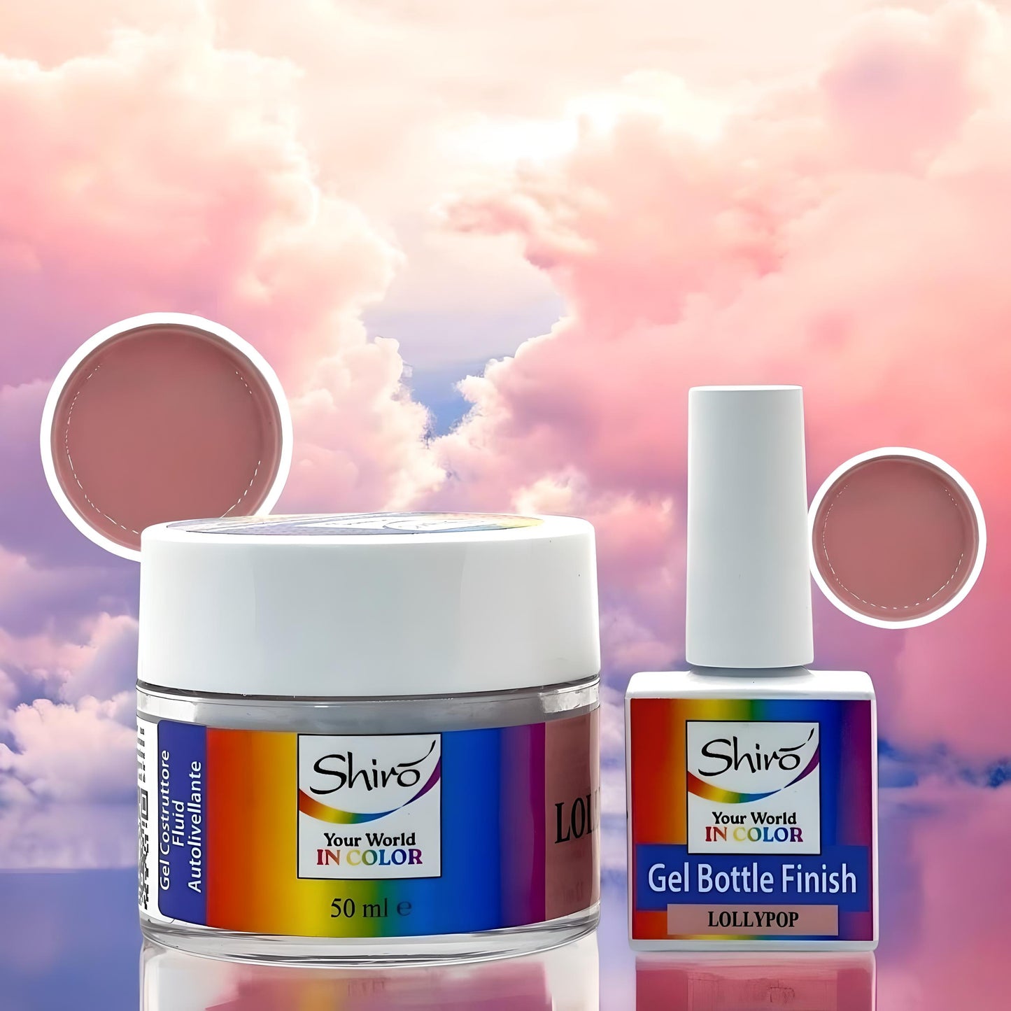 KIT LOLLYPOP 005 – Gel Costruttore Autolivellante 50ml + Gel Polish Finish 12ml - HEMA & TPO FREE