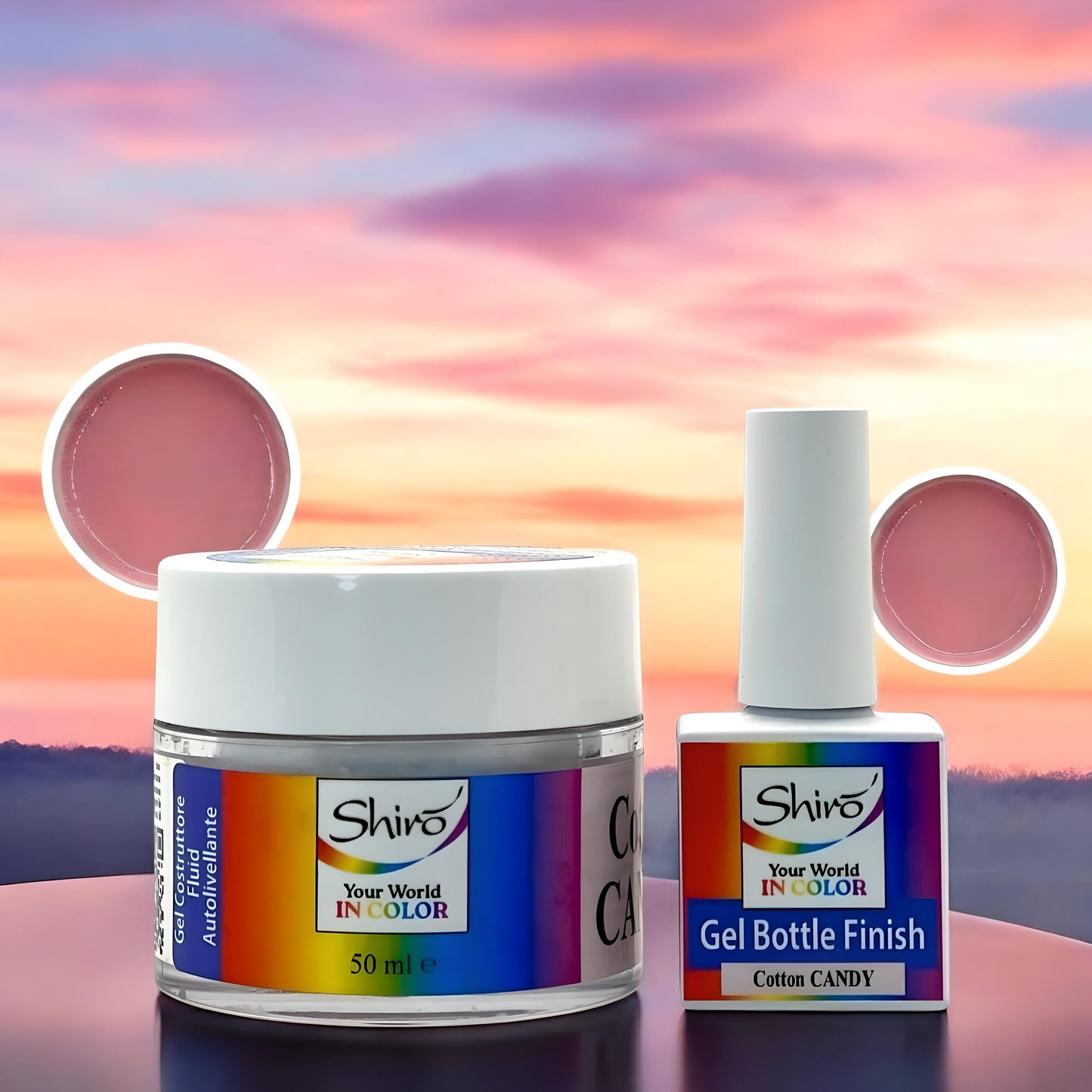 KIT COTTON CANDY 003 – Gel Costruttore Autolivellante 50ml + Gel Polish Finish 12ml - HEMA & TPO FREE
