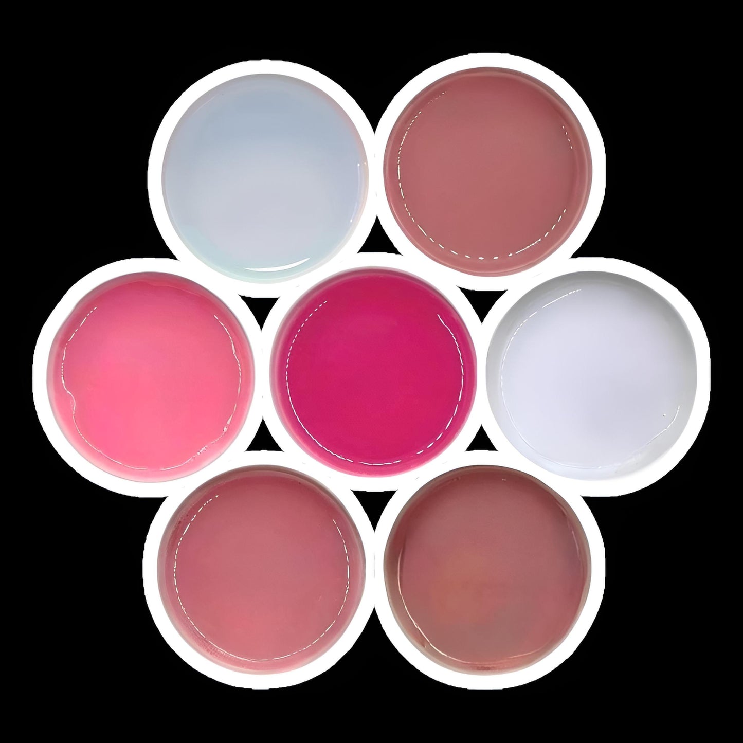 Kit Gel Costruttori Fluid Autolivellanti "Rosa Collection" - HEMA & TPO FREE - 7 x 15 ml
