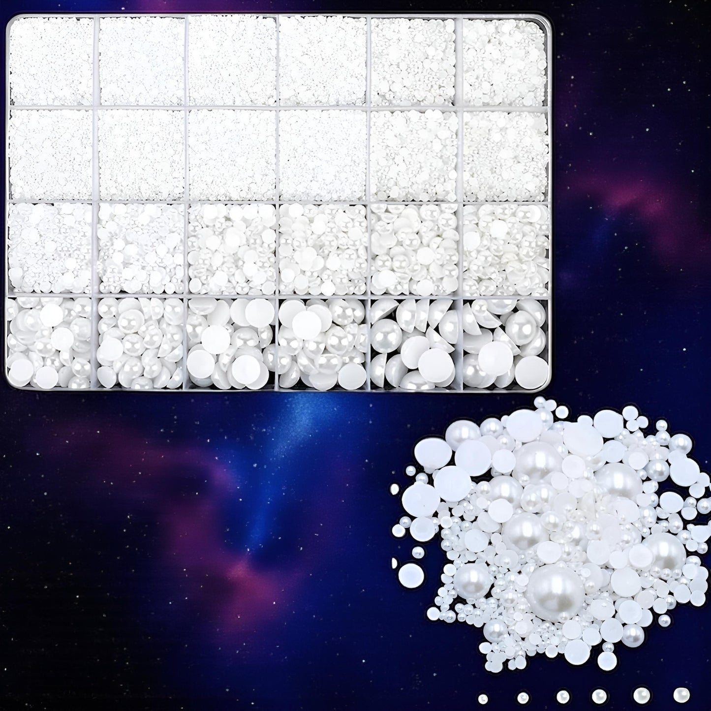 Strass Bianchi Cristallini per Unghie con Effetto Perla