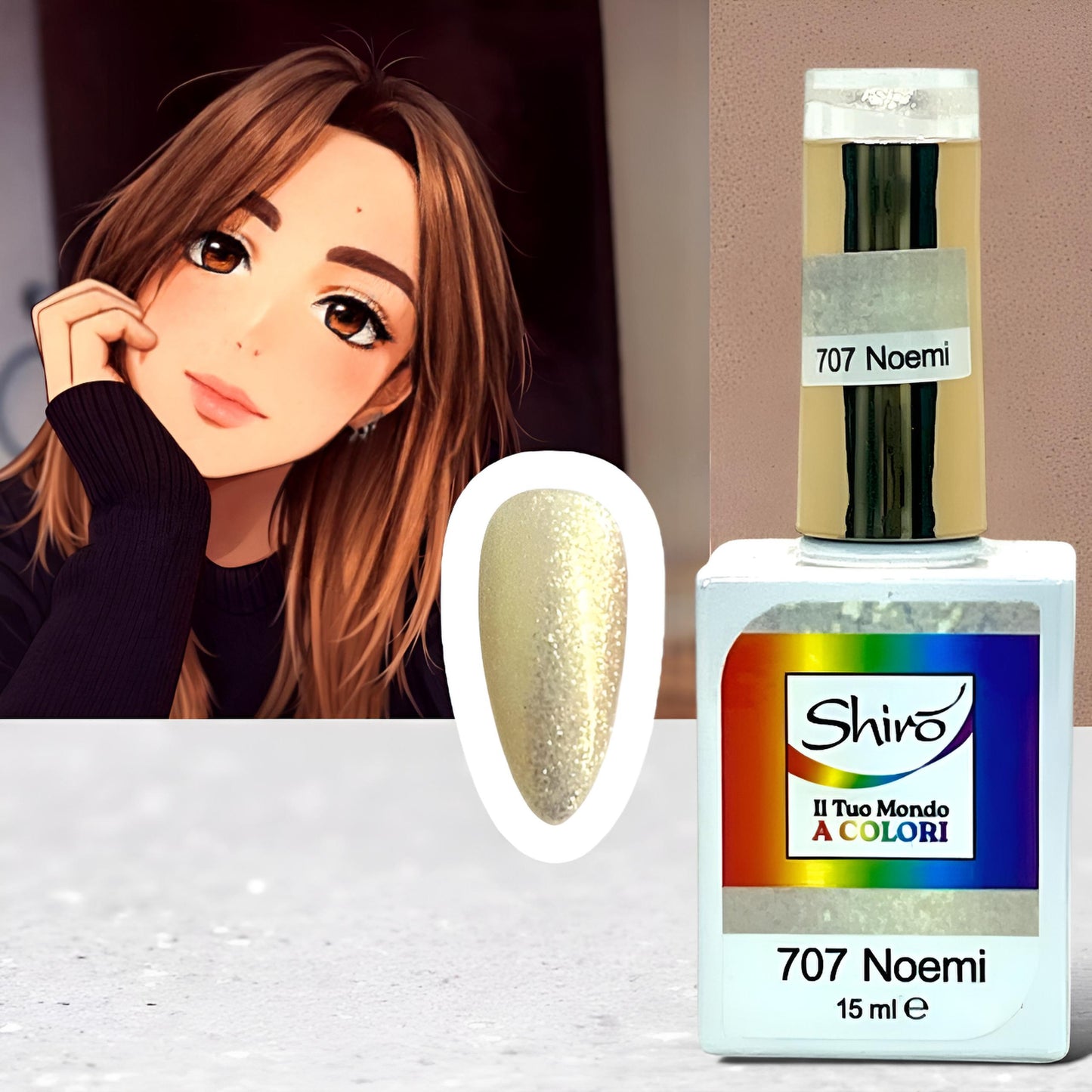 Gel Polish 707 Noemi (con glitter) - TPO FREE - 15ml