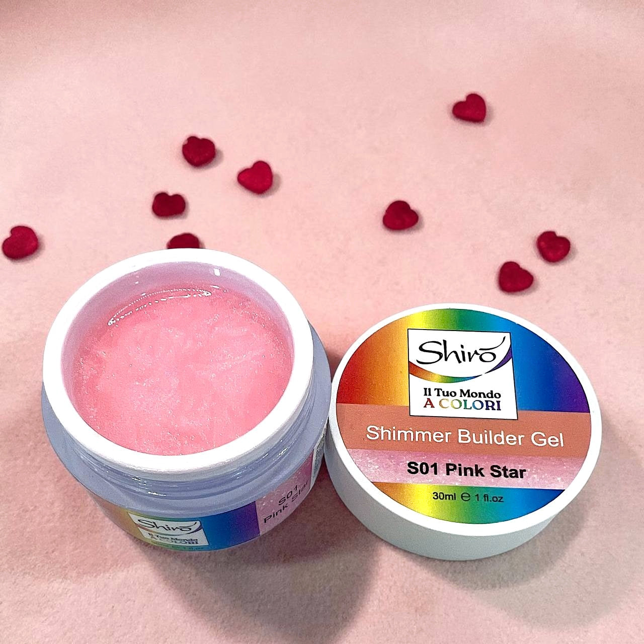 Shimmer Builder Gel S01 Pink Star (con glitter) - 30 ml
