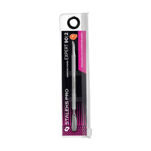 Spatola per manicure EXPERT 90 TYPE 2 (pusher ‘Bastoncino d’Arancio’ + spingitore largo arrotondato)