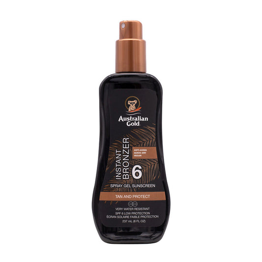 Australian Gold SPF6 Instant Bronzer Spray Gel Sunscreen 237ml