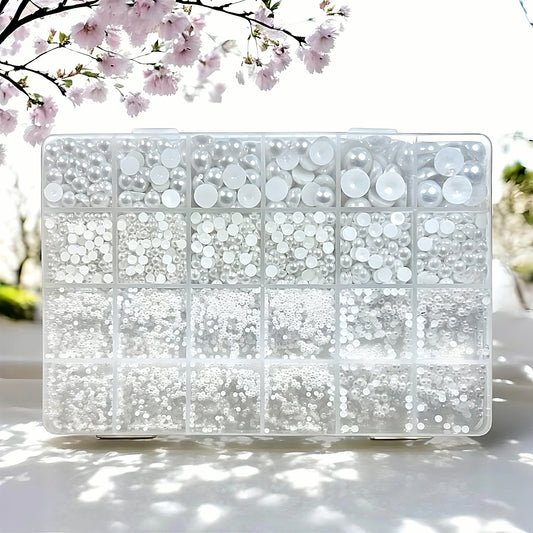 Strass Bianchi Cristallini per Unghie con Effetto Perla
