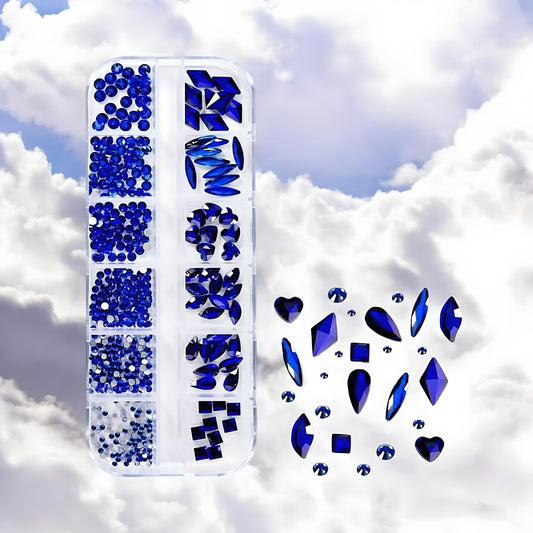 Set di Strass Blu per Unghie "Blue Sparkle Shapes" 008
