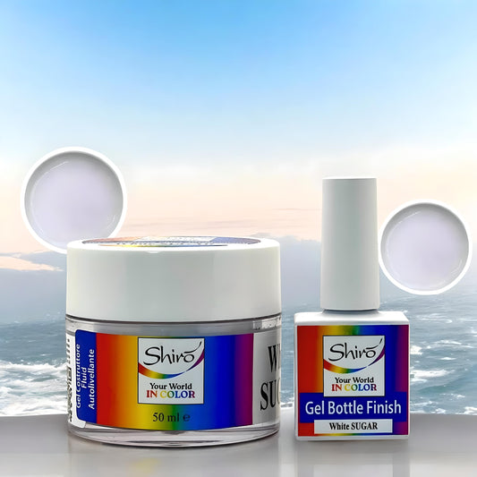 KIT WHITE SUGAR 001 – Gel Costruttore Autolivellante 50ml + Gel Polish Finish 12ml - HEMA & TPO FREE