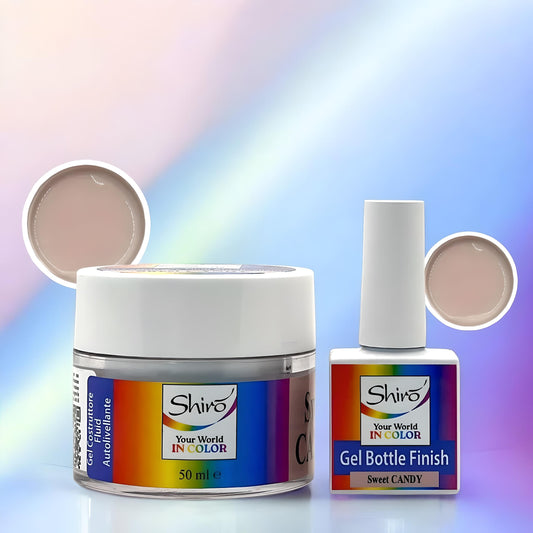 KIT SWEET CANDY 002 – Gel Costruttore Autolivellante 50ml + Gel Polish Finish 12ml - HEMA & TPO FREE