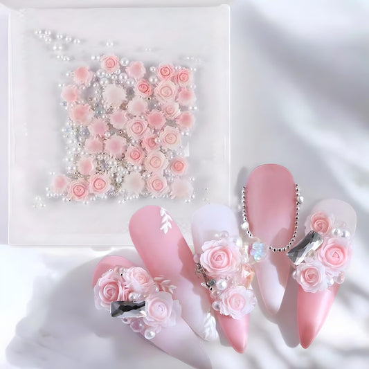 Rose 3D per Nail Art – Colore Rosa F04
