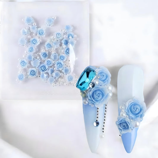 Rose 3D per Nail Art – Colore Azzurro F05