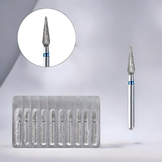 10 Punte STILO BLU Diamantate in Ossido di Alluminio per Manicure