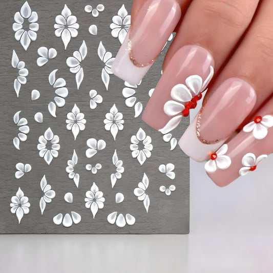 Adesivo per Nail Art con Petali in Rilievo – Disegno Ultra Delicato Fatto a Mano AD 01