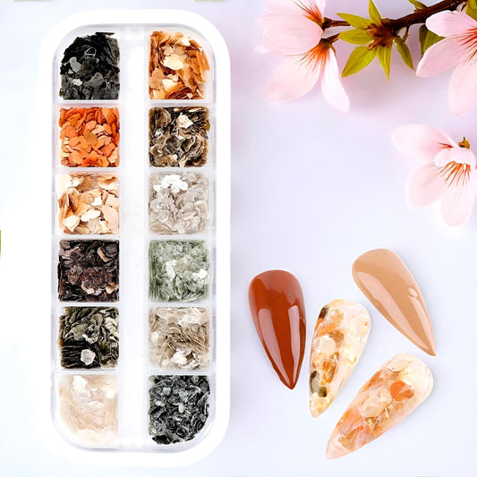 Decorazioni 3D per Unghie con Conchiglia Abalone e Perle Finte 130