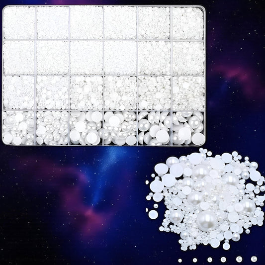 Strass Bianchi Cristallini per Unghie con Effetto Perla