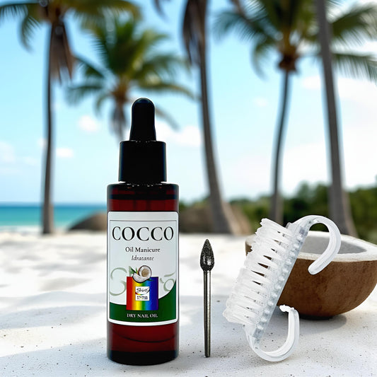Kit Olio Manicure Idratante Cocco 30ml e Fresa in Diamante “Panciona” con Spazzola per Manicure e Pedicure