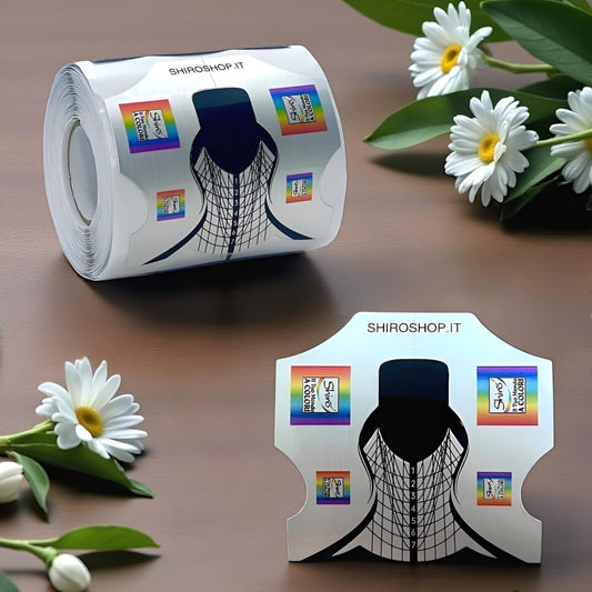 Nail Forms silver — Forme professionali in alluminio per l’allungamento delle unghie (100 pezzi)