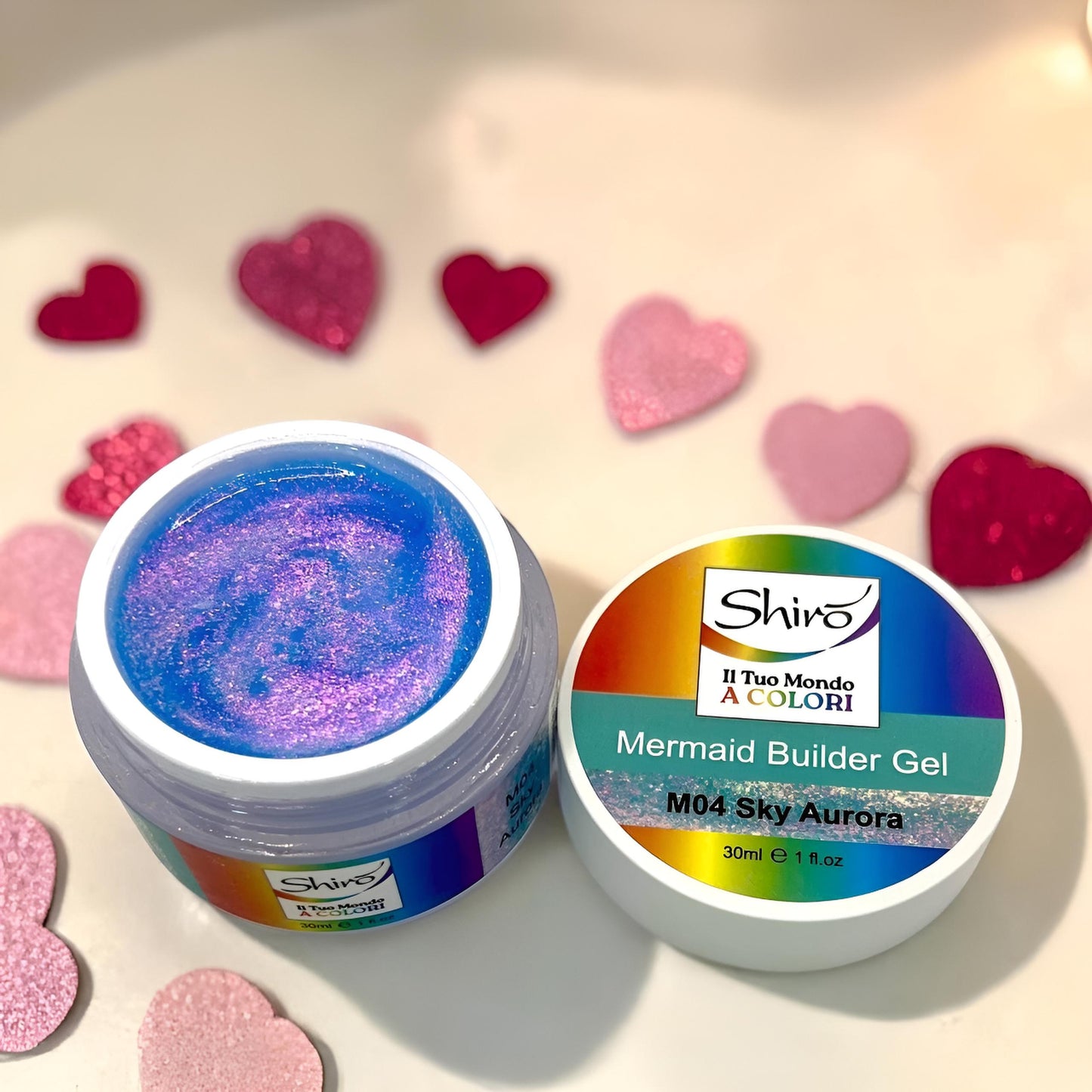 Mermaid Builder Gel M04 Sky Aurora (con glitter) - 30 ml