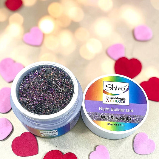 Night Builder Gel N04 Sky Night (con glitter) - 30 ml