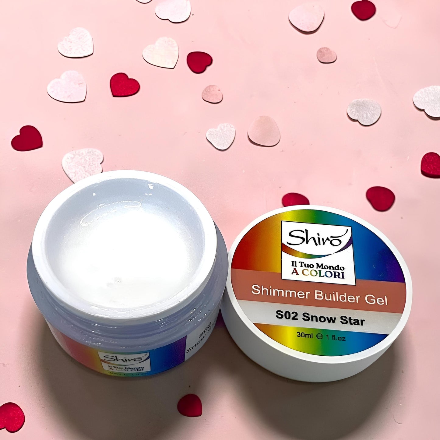 Shimmer Builder Gel S02 Snow Star (con glitter) - 30 ml